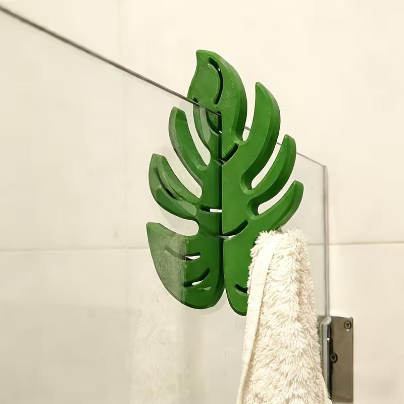 Jet Home Bathroom - Groene Monstera-bladhaak voor de douchedeur, geen