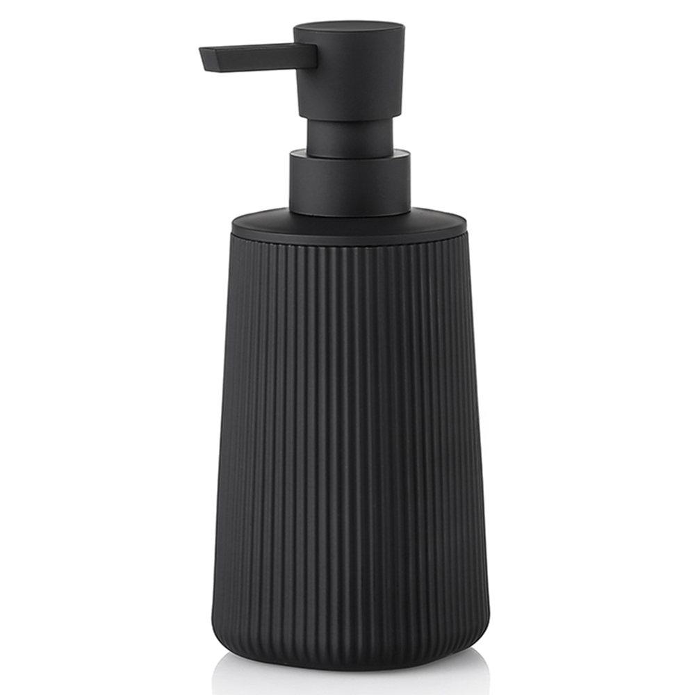 Home Bathroom Soap Dispenser - Moderne geribbelde plastic vloeibare zeepdispenser, navulbaar,