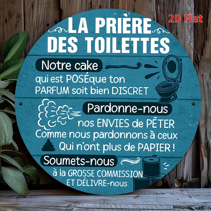 Home Bathroom Reno - De Grappige Franse Toiletgebed - Tinbord