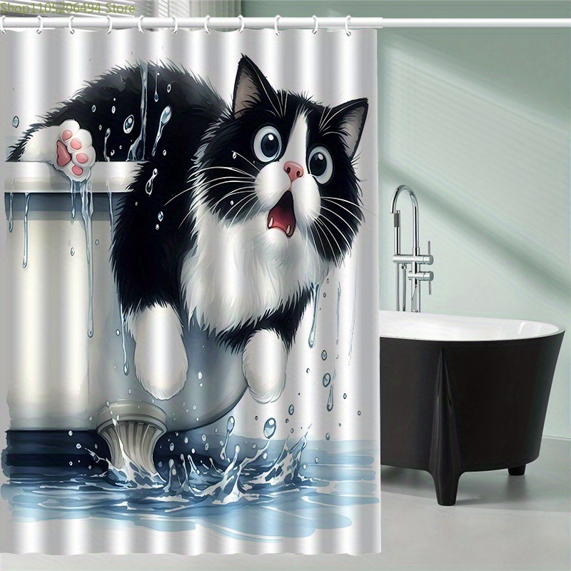 Home Bathroom Decor Ideas - Grappige kat springt uit de badkuip