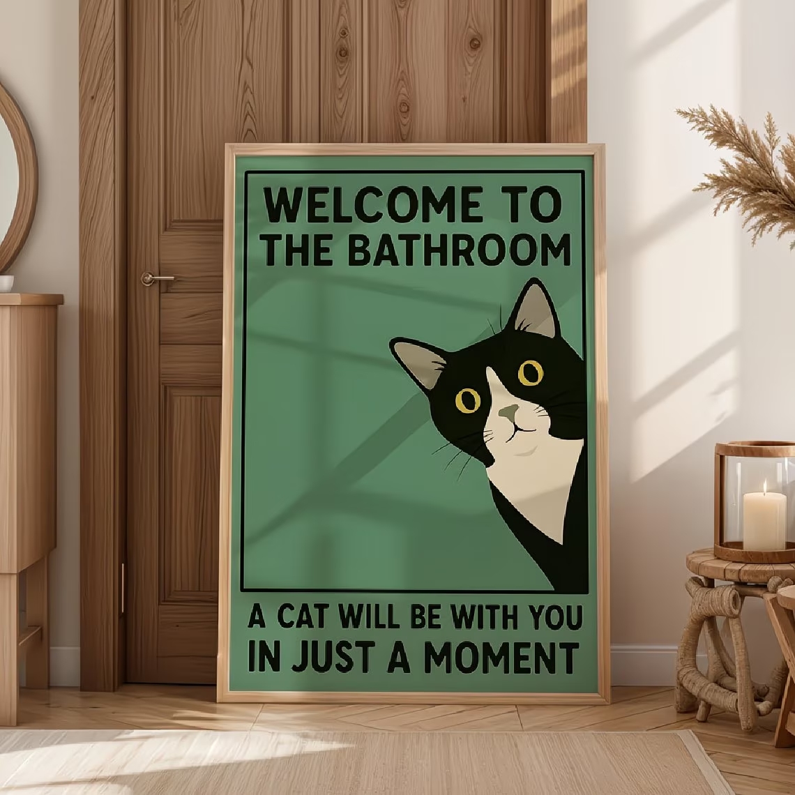 Home Bathroom Quotes - Moderne groene welkomstkaartjes voor de badkamer