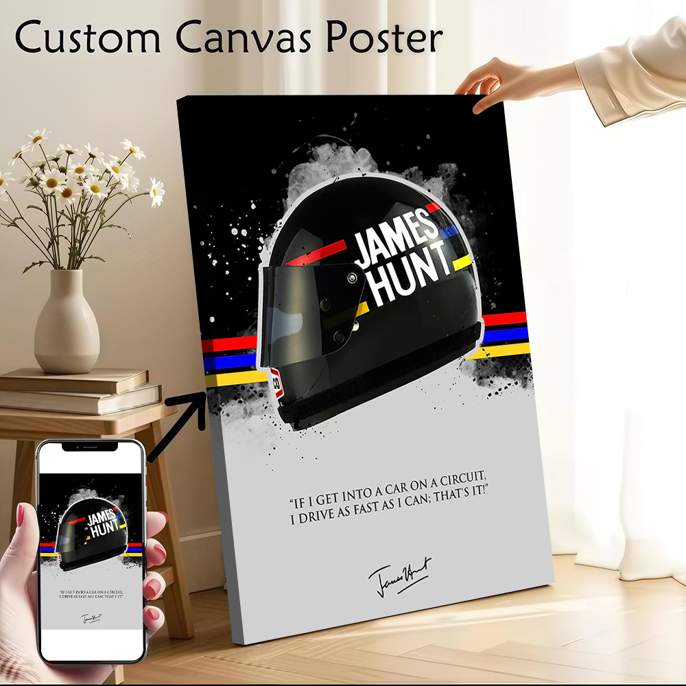 Home Bathroom Quotes - JAMES HUNT Quote Gedrukt canvas wandkunst