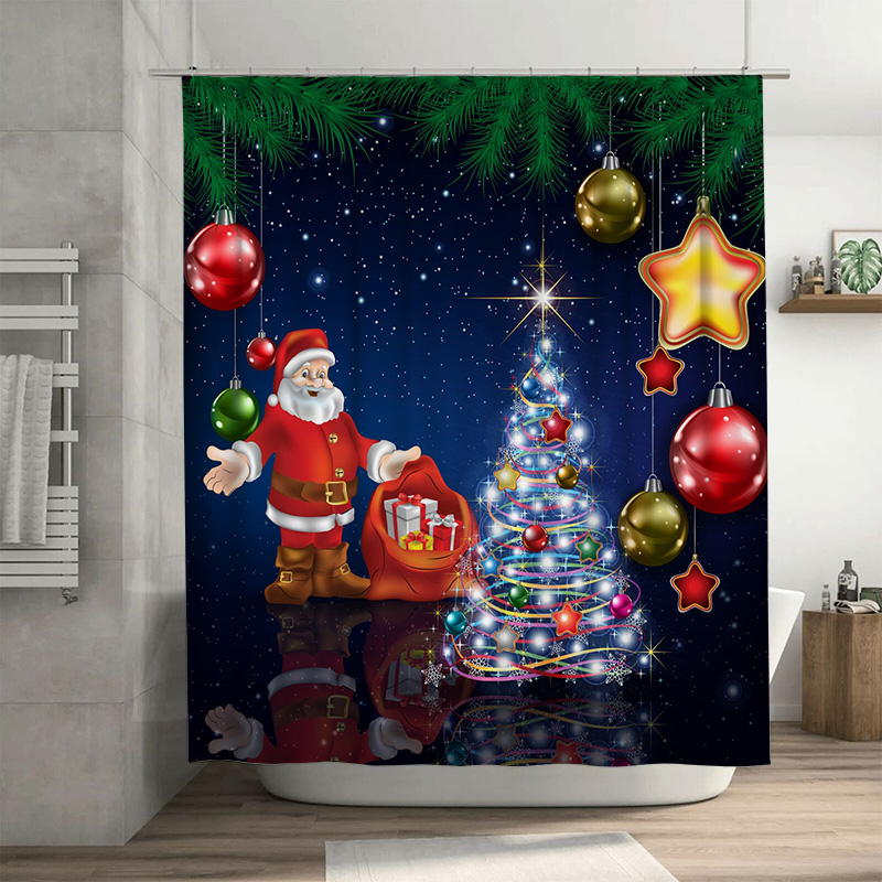 Home Bathroom Decor Ideas - TU Kerst Douchegordijn Kerstman Feestelijke Vakantie