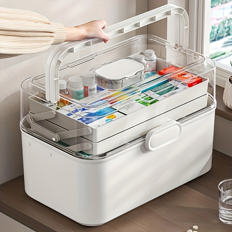 Home Goods Bathroom Storage - Medicijnopbergdoos/distributiedoos met doorzichtig deksel en grote