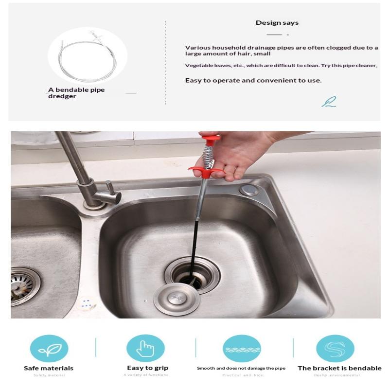Jet Home Bathroom - Vierklauwige afvoerontstopper van roestvrij staal, flexibel