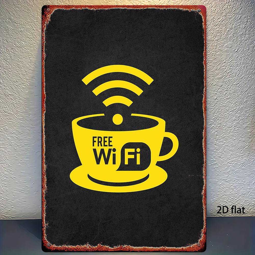 Home Bathroom Decor Ideas - 2D vintage metalen bord, WiFi-zonebord voor