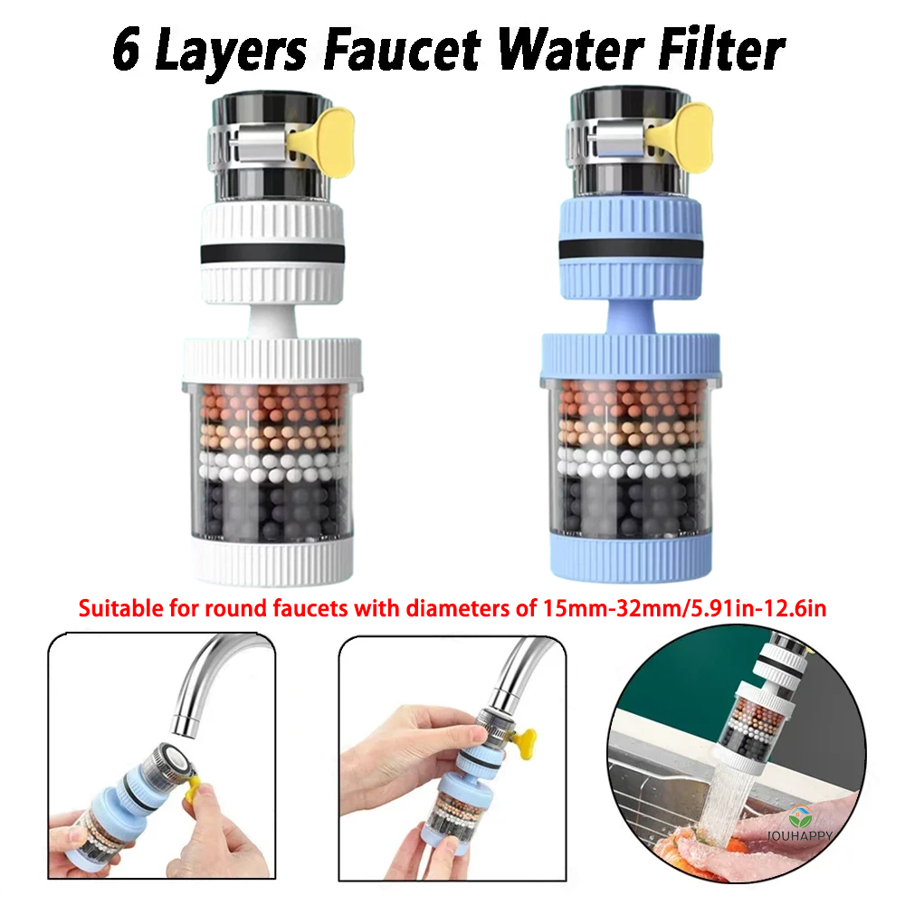Universele douchekraan 6-lagen - Home Bathroom Water Filter recensie en prijs