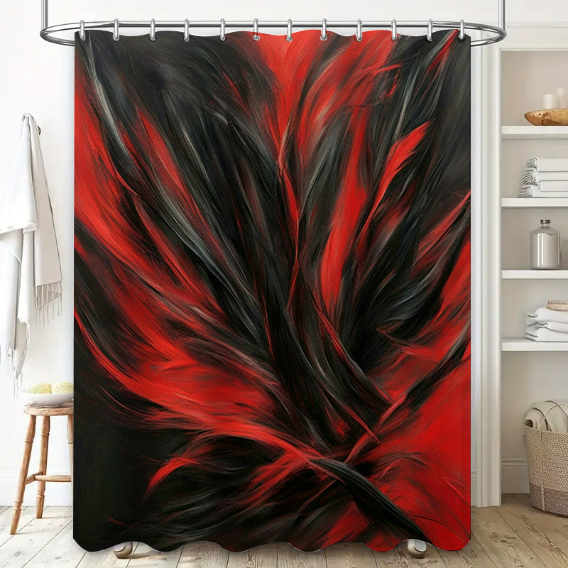 Rood en zwart abstract print d - Home Bathroom Decor Ideas recensie en prijs