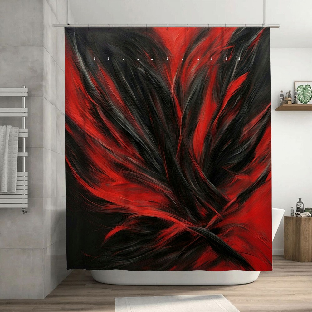 Rood en zwart abstract print d - Home Bathroom Decor Ideas recensie en prijs