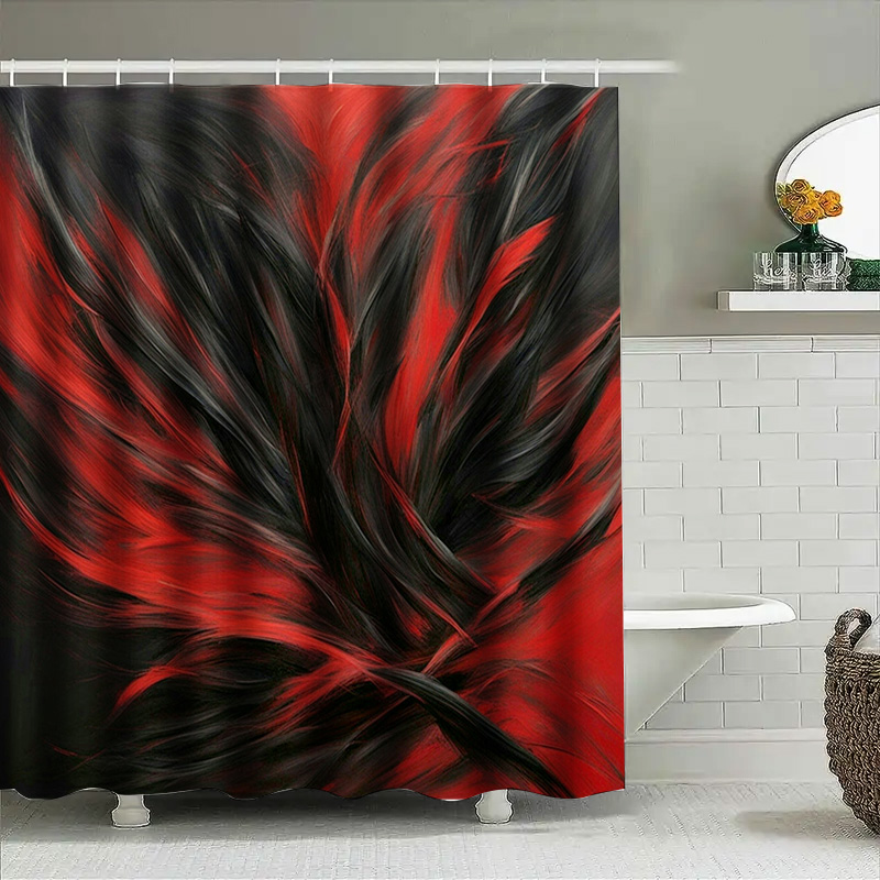 Rood en zwart abstract print d - Home Bathroom Decor Ideas recensie en prijs