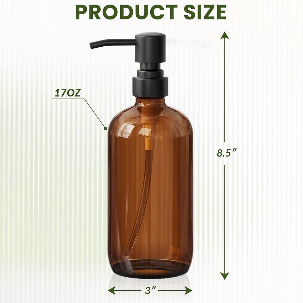 Amber glazen zeepdispenser met - Home Bathroom Soap Dispenser recensie en prijs
