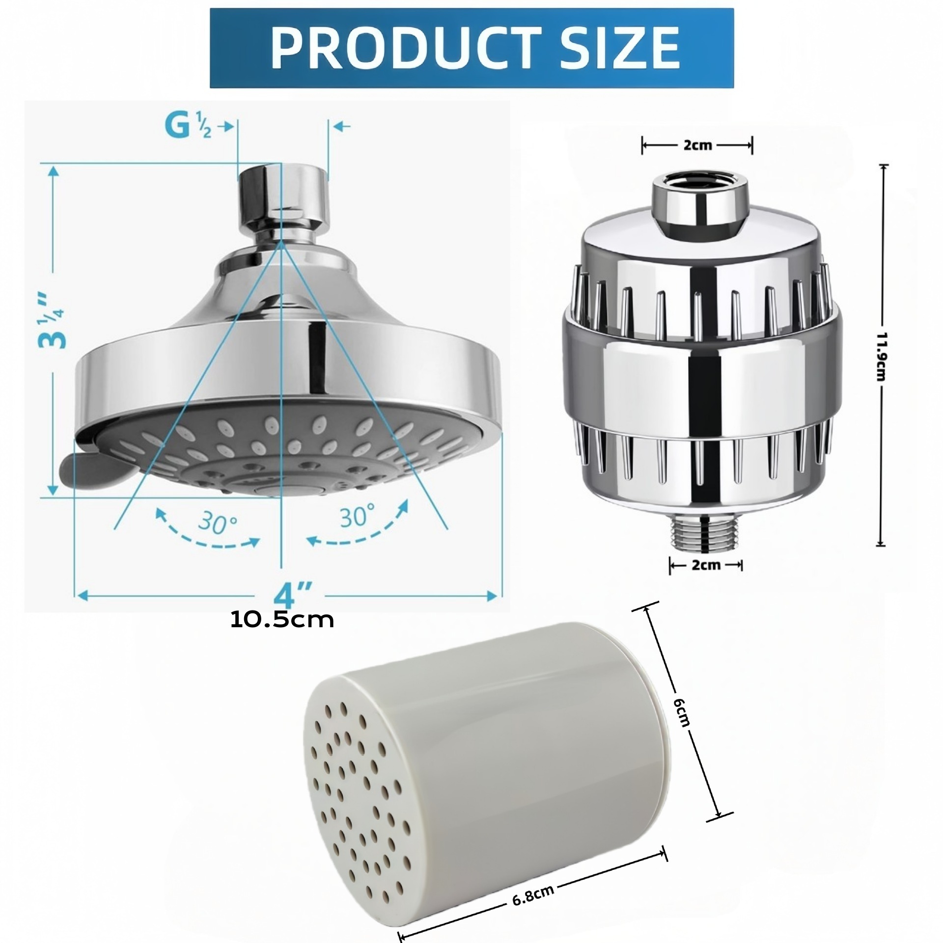 15/20/25/30-laags filterstages - Home Bathroom Water Filter recensie en prijs