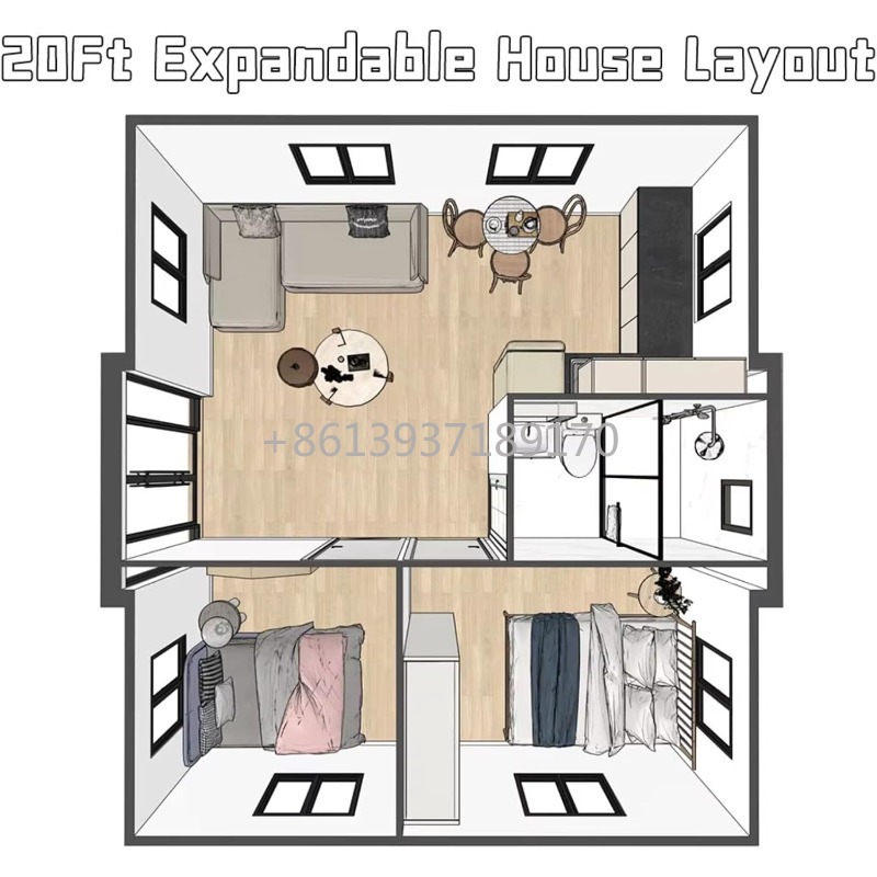 20ft Tiny House met 2 slaapkam - Tiny Home Bathroom Kitchen recensie en prijs