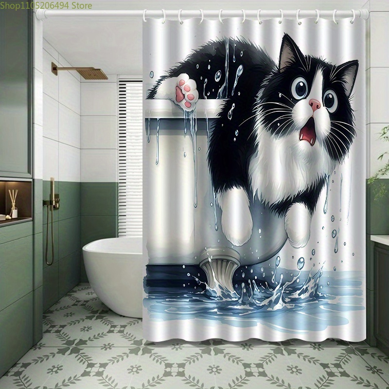 Grappige kat springt uit de ba - Home Bathroom Decor Ideas recensie en prijs