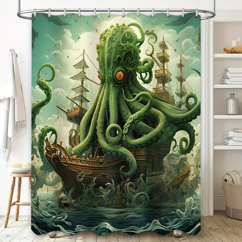 Octopus Schip Douchegordijn Su - Home Bathroom Decor Ideas recensie en prijs