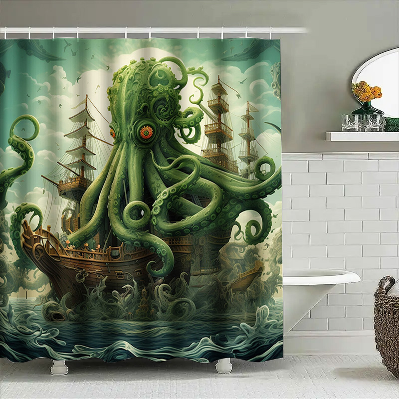 Octopus Schip Douchegordijn Su - Home Bathroom Decor Ideas recensie en prijs