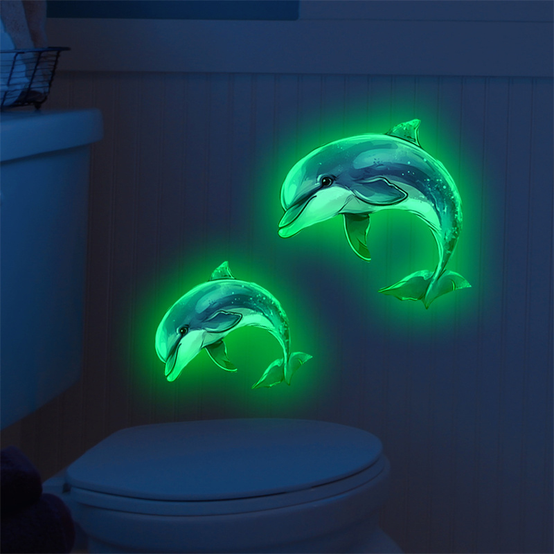 Glow-in-the-dark dolfijn toile - Jet Home Bathroom recensie en prijs