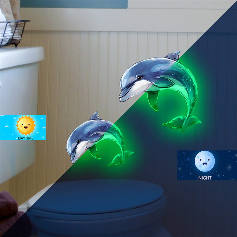 Glow-in-the-dark dolfijn toile - Jet Home Bathroom recensie en prijs