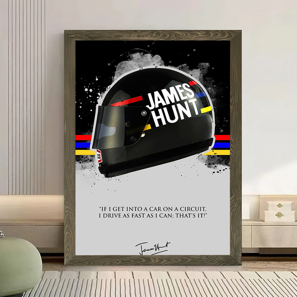 JAMES HUNT Quote Gedrukt canva - Home Bathroom Quotes recensie en prijs