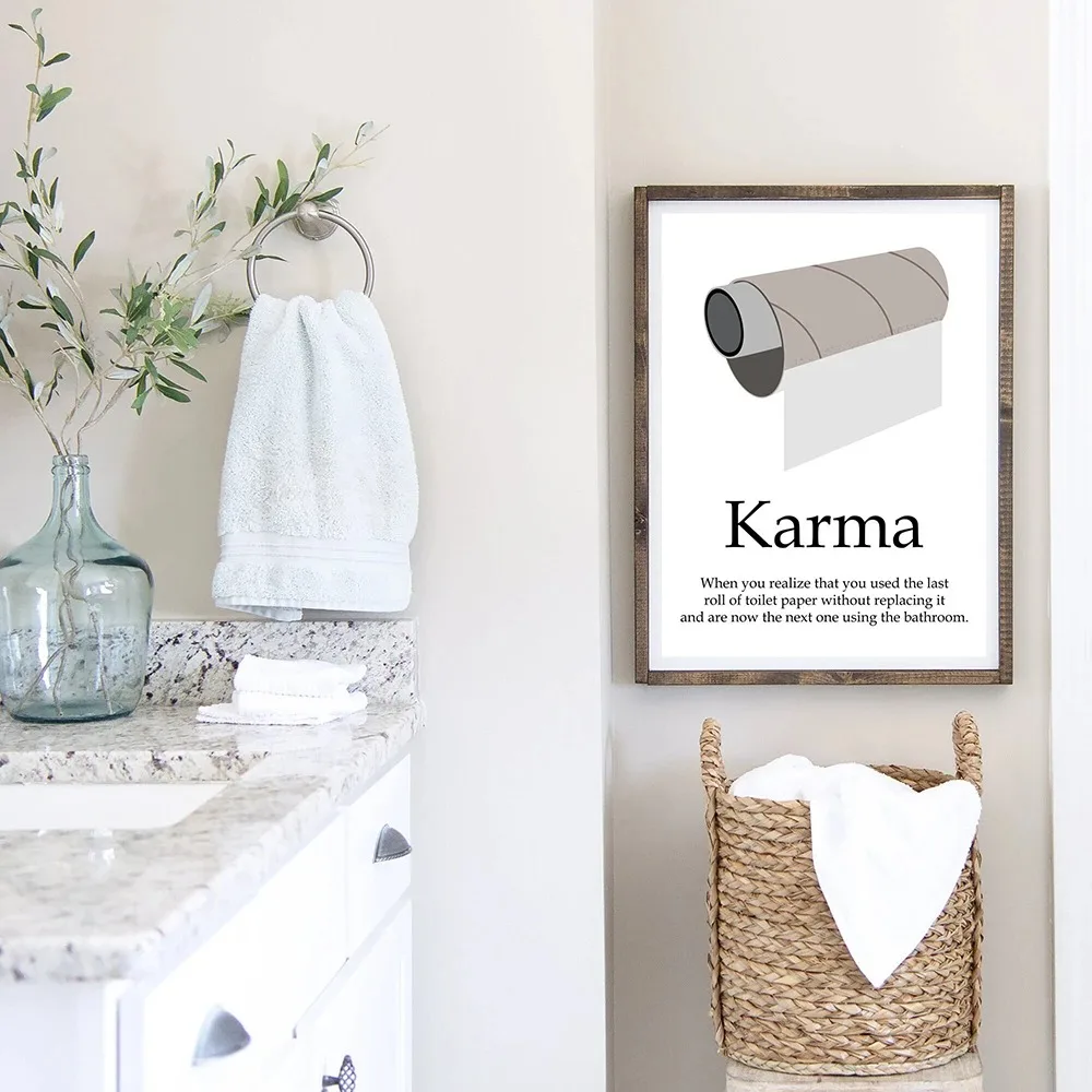 Karma Badkamer Regels Art Quot - Home Bathroom Quotes recensie en prijs