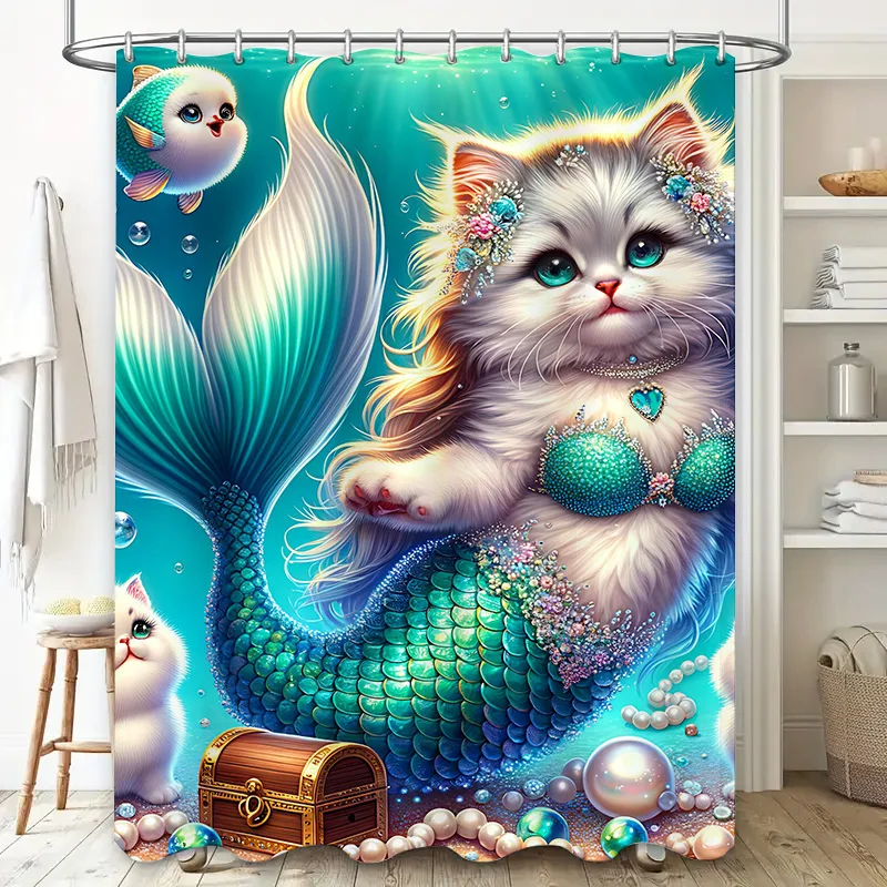 Douchegordijn Zeemeermin Kat V - Home Bathroom Decor Ideas recensie en prijs