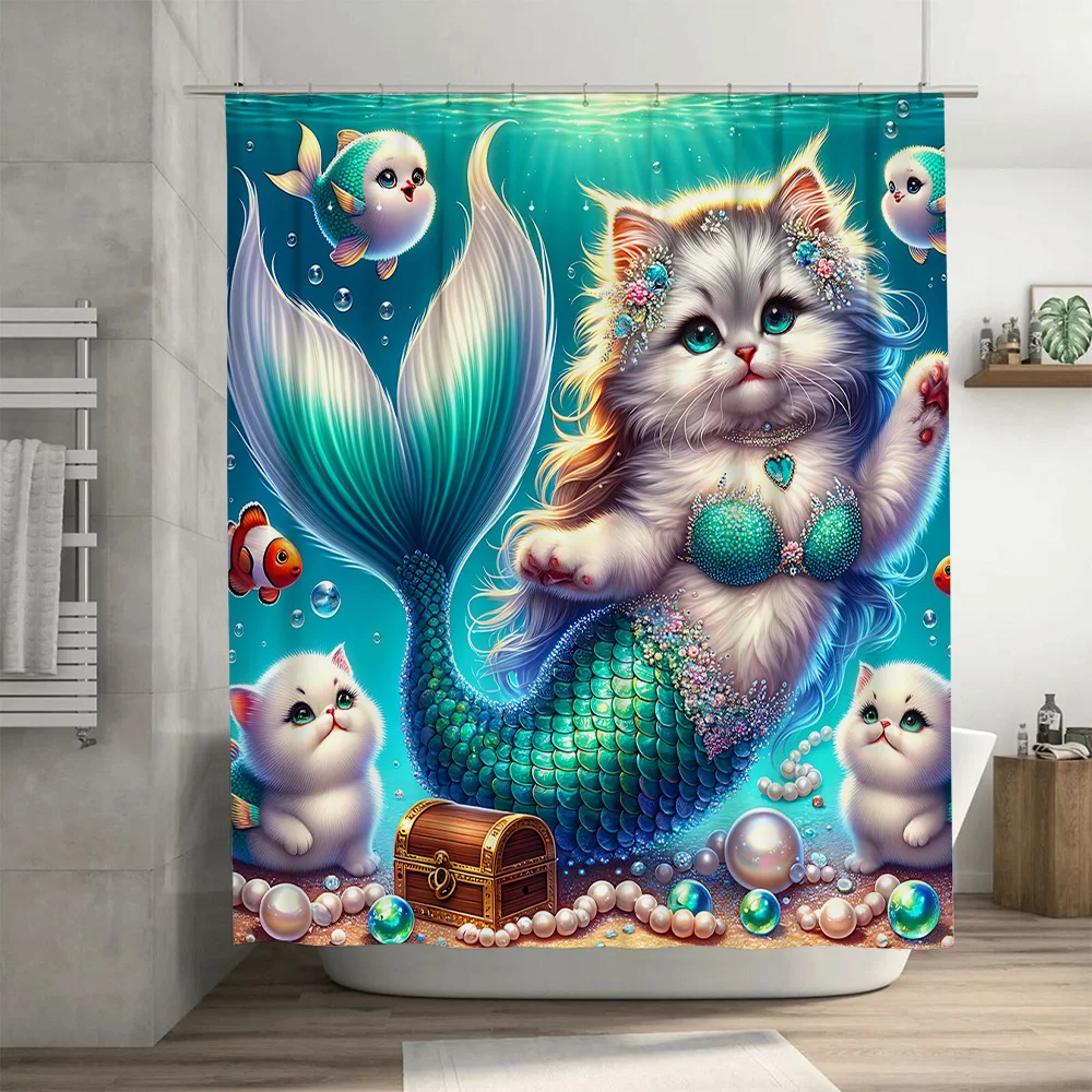 Douchegordijn Zeemeermin Kat V - Home Bathroom Decor Ideas recensie en prijs