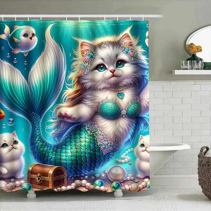 Douchegordijn Zeemeermin Kat V - Home Bathroom Decor Ideas recensie en prijs