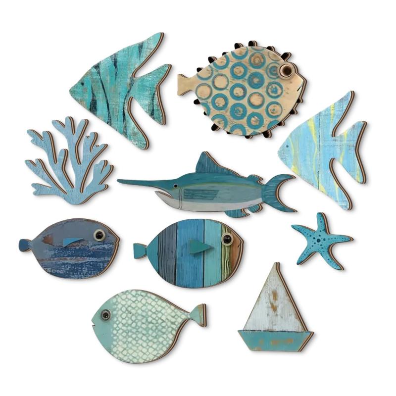10 stks/set Vis Wanddecoratie  - Jet Home Bathroom recensie en prijs