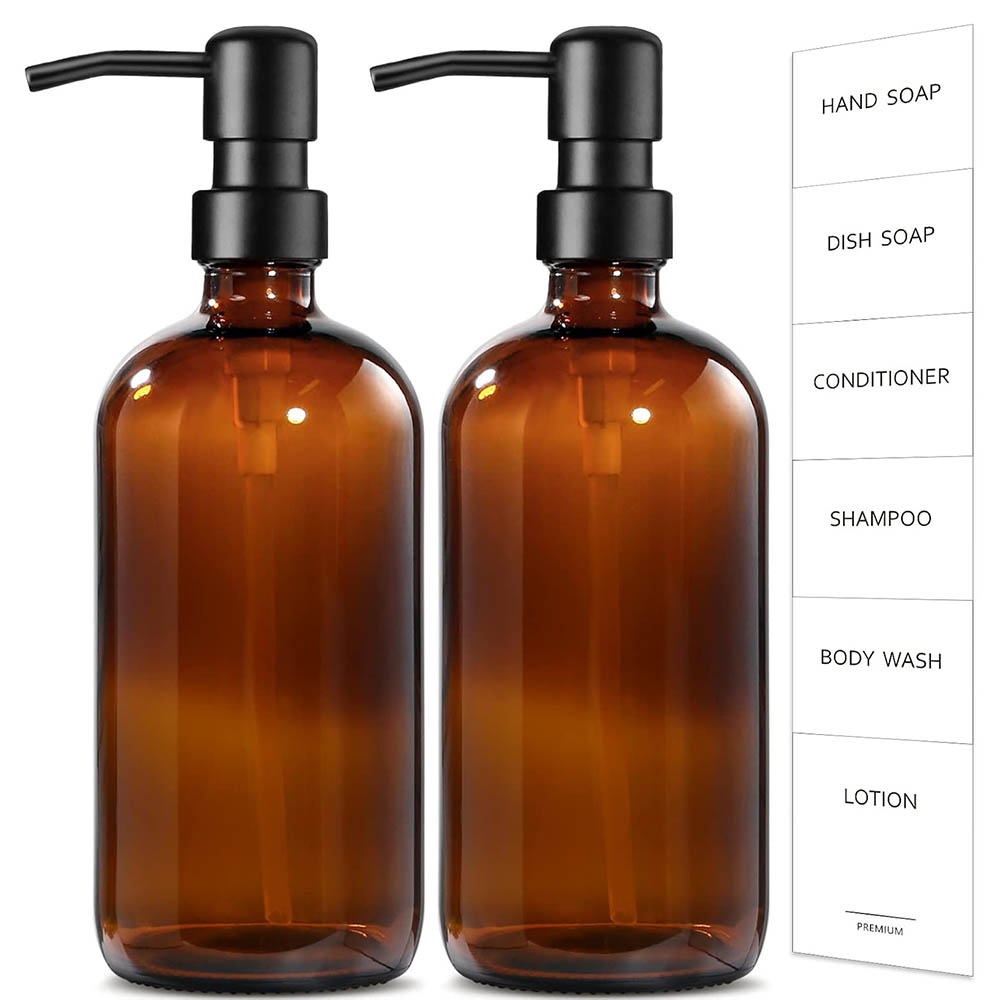 Amberkleurige glazen zeepdispe - Home Bathroom Soap Dispenser recensie en prijs