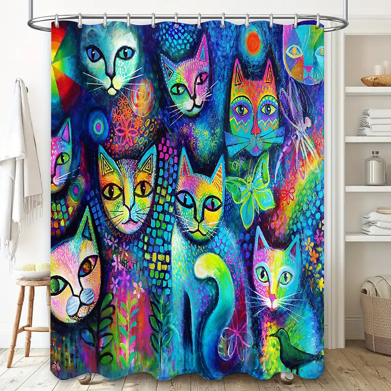 Kat Douchegordijn Artistieke D - Home Bathroom Decor Ideas recensie en prijs