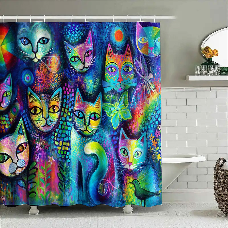 Kat Douchegordijn Artistieke D - Home Bathroom Decor Ideas recensie en prijs
