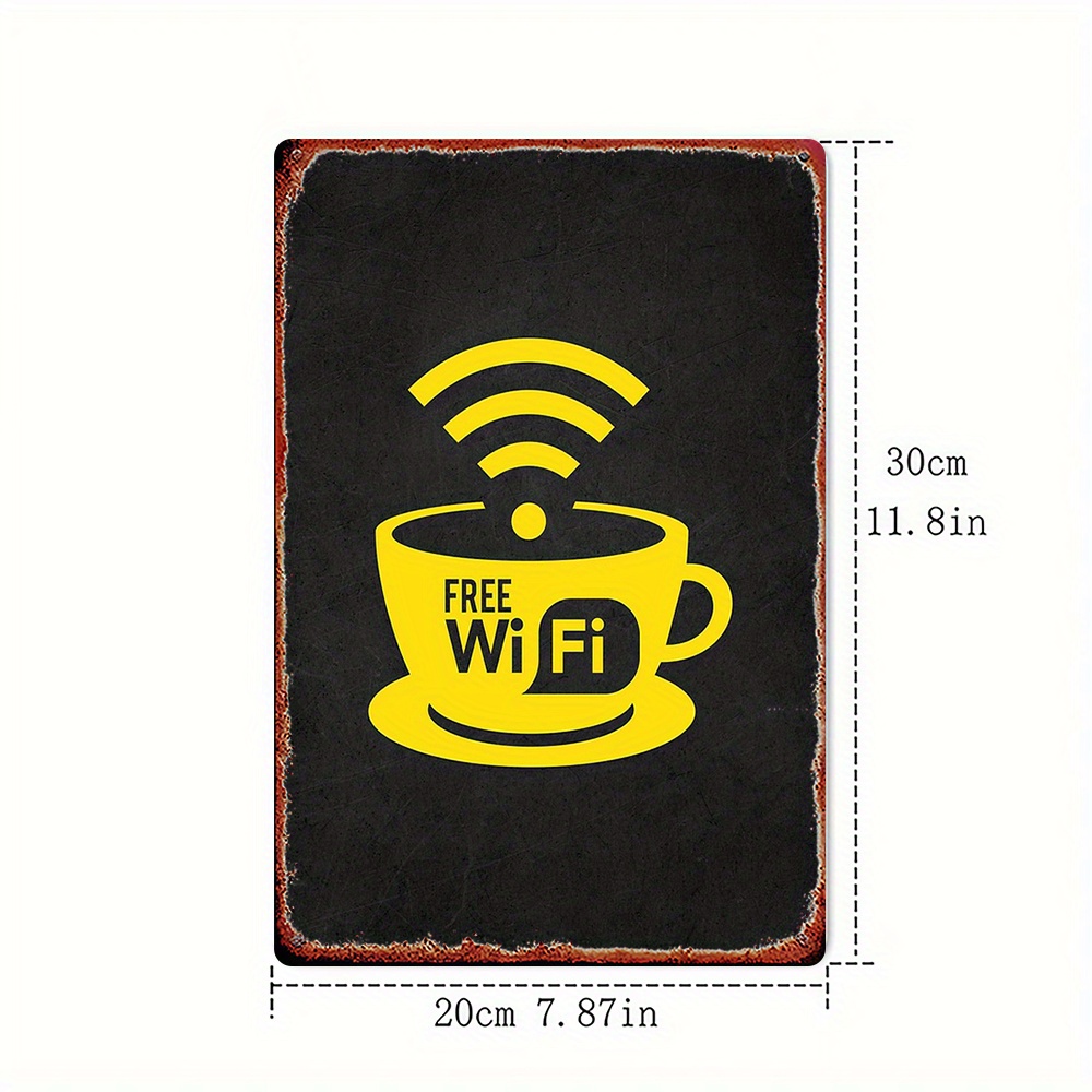 2D vintage metalen bord, WiFi- - Home Bathroom Decor Ideas recensie en prijs