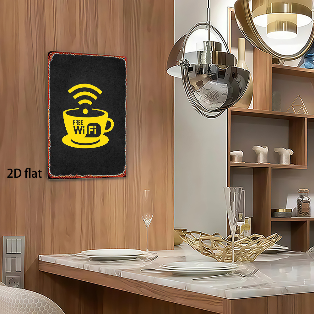 2D vintage metalen bord, WiFi- - Home Bathroom Decor Ideas recensie en prijs