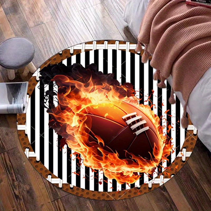 Flaming Football Rond Tapijt v - Home Bathroom Decor Ideas recensie en prijs