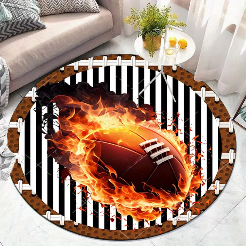 Flaming Football Rond Tapijt v - Home Bathroom Decor Ideas recensie en prijs