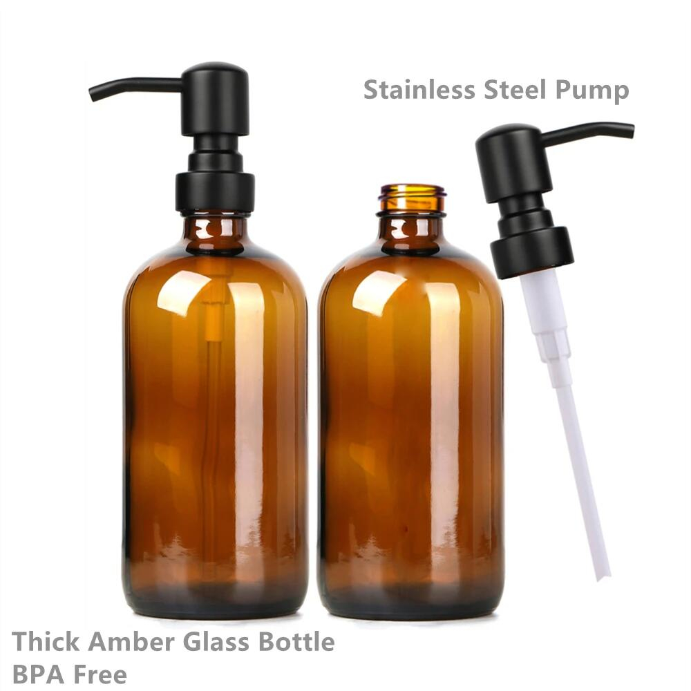 Amberkleurige glazen zeepdispe - Home Bathroom Soap Dispenser recensie en prijs
