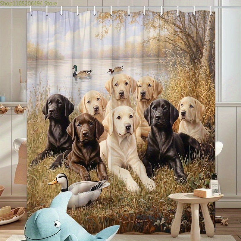 Labrador Dog Family Douchegord - Home Bathroom Decor Ideas recensie en prijs